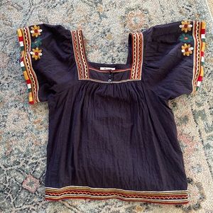 Madewell embroidered top xxs